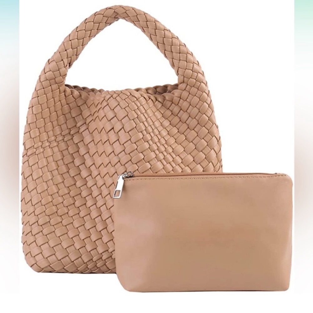 Woven Leather Bucket Bag